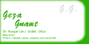 geza gnamt business card